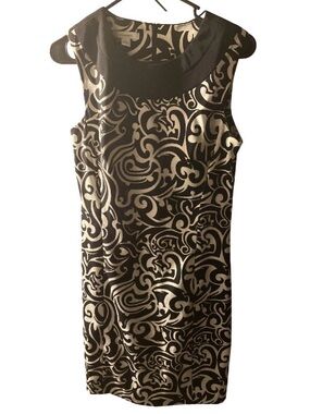 ❤️ Dressbarn Black and White Sleeveless Midi Work Cocktail dress